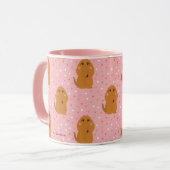 Snuffleupagus Pink Polka Dot Patroon Mok (Voorkant links)