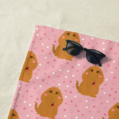 Snuffleupagus Pink Polka Dot Patroon Strandlaken (In situ)