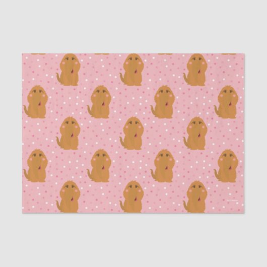 Snuffleupagus Pink Polka Dot Patroon Tissuepapier (Voorkant)