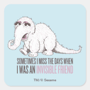 Snuffleupagus   Soms mis ik de oude tijd Vierkante Sticker