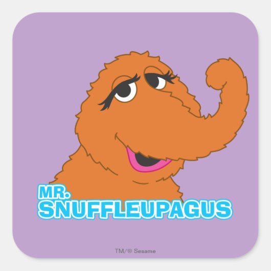 Snuffleupagus Verminderde Vierkante Sticker (Voorkant)