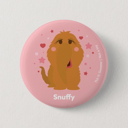 Snuffy Hearts & Stars Grafisch Ronde Button 5,7 Cm (Voorkant)
