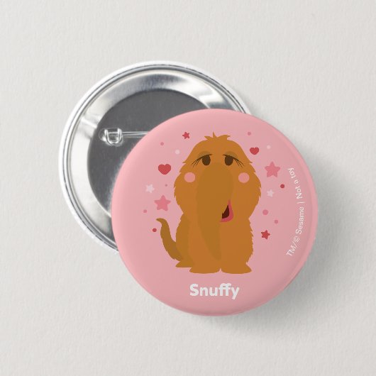 Snuffy Hearts & Stars Grafisch Ronde Button 5,7 Cm (Voorkant /achterkant)
