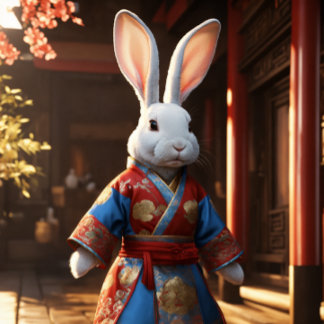 "Snug als een konijn" Kussen