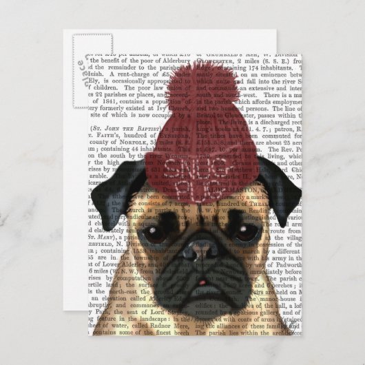 Snug Pug Briefkaart (Voorkant / Achterkant)