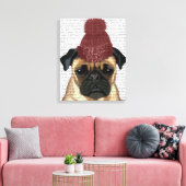 Snug Pug Canvas Afdruk (Insitu (Woonkamer))