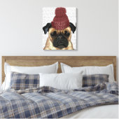 Snug Pug Canvas Afdruk (Insitu (Slaapkamer))