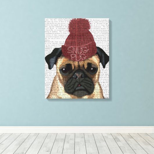Snug Pug Canvas Afdruk (Insitu (Houten vloer))
