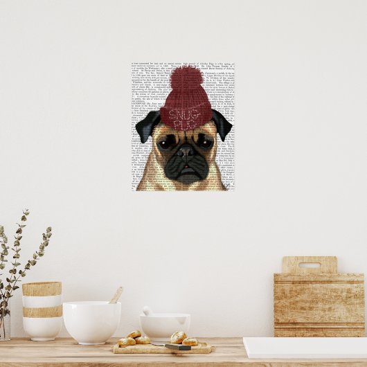 Snug Pug Poster (Keuken)