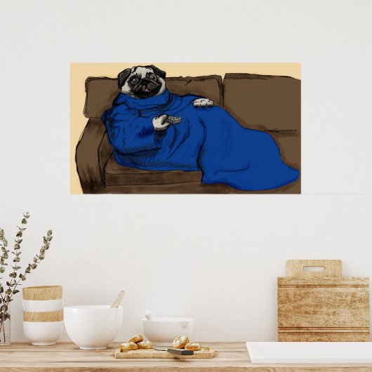 Snug Pug Poster (Keuken)