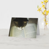 "Snugafur lijkt te lezen" Birthday Card Kaart (Gele Bloem)