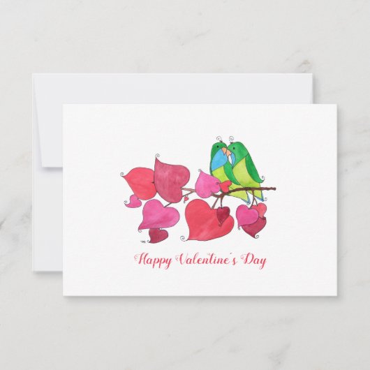 Snuggable Tortelduifjes Valentijnsdag Kaart (Voorkant)