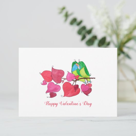 Snuggable Tortelduifjes Valentijnsdag Kaart (Staand voorkant)