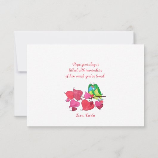 Snuggable Tortelduifjes Valentijnsdag Kaart (Achterkant)