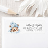 Snuggle Beer Baby shower adreslabel Etiket (Insitu)
