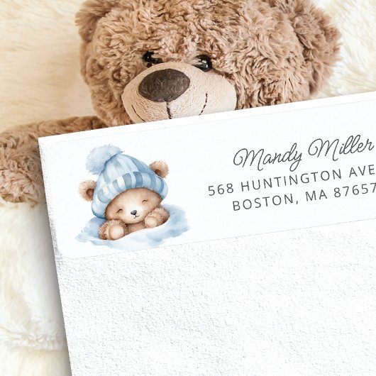Snuggle Beer Baby shower adreslabel Etiket