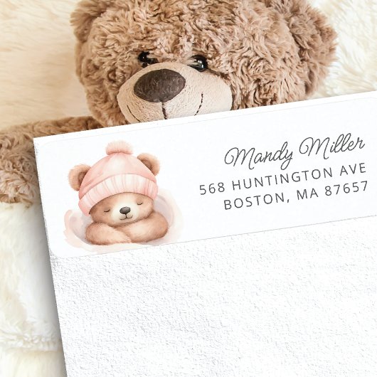 Snuggle Beer Baby shower adreslabel Etiket