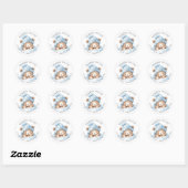Snuggle Beer Baby shower adreslabel Ronde Sticker (Vel)