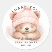 Snuggle Beer Baby shower dank u Ronde Sticker (Voorkant)