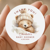 Snuggle Beer Baby shower dank u Ronde Sticker