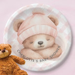 Snuggle Beer Baby shower Papier Borden Papieren Bordje<br><div class="desc">Schattige knuffel beer neutraal baby shower ontwerp met het zoetste slapende baby beer. Bezoek onze winkel om ons uitzicht van het collectie van de jungle beer douche!</div>