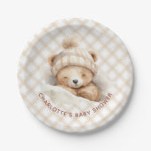 Snuggle Beer Baby shower Papieren Bordje (Voorkant)