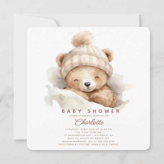 Snuggle Beer Baby shower Uitnodiging (Voorkant)