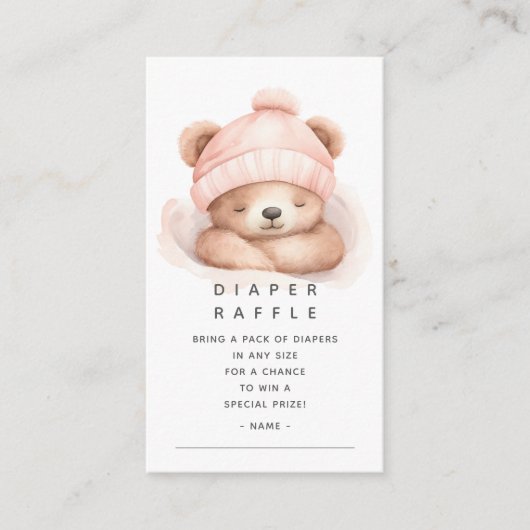 Snuggle Beer Luier Raffle Ticket Behuizing Kaart (Voorkant)