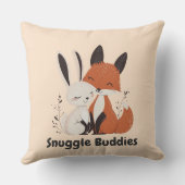 Snuggle Buddies Fox & Bunny | Gezellige dierenvrie Kussen (Achterkant)