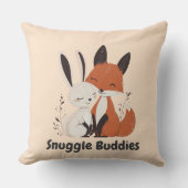 Snuggle Buddies Fox & Bunny | Gezellige dierenvrie Kussen (Voorkant)
