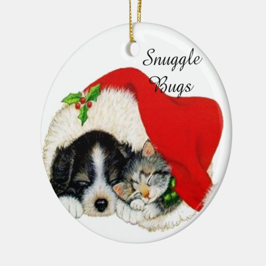 Snuggle Buddies Kat en Hond Kerst Ornament (Links)