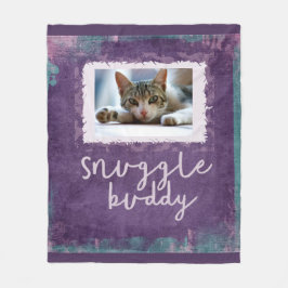 Snuggle Buddy Paars/Blauwgroen Fleece Photo Blanke Deken