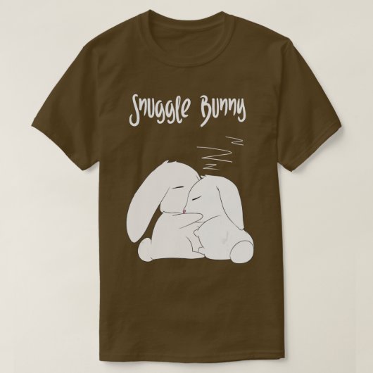 Snuggle Bunny - Funny Sleeping Rabbits T-shirt (Design voorkant)