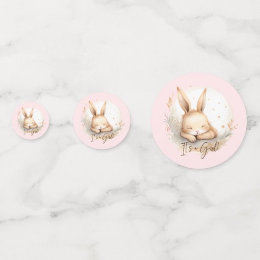 Snuggle Bunny Het is een meisje Confetti (Voorkanten)