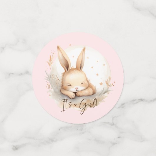 Snuggle Bunny Het is een meisje Confetti (Kleine voorkant)