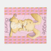 Snuggle Bunny Pink Fleece Blanket (Voorkant (Horizontaal))