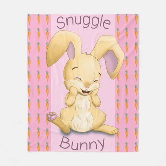 Snuggle Bunny Pink Fleece Blanket Deken (Voorkant)