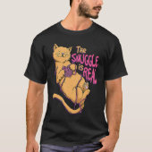 Snuggle is echte breien haak kat breien croc t-shirt (Voorkant)