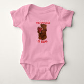 Snuggle is Real Teddy Bear and Heart Baby Bod Romper (Voorkant)