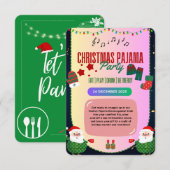 Snuggle & Jingle Christmas Pajama Party Kaart (Voorkant / Achterkant)