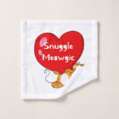 Snuggle Meowgic Funny Cat Pun Art Bad Handdoek (Wasdoekje)