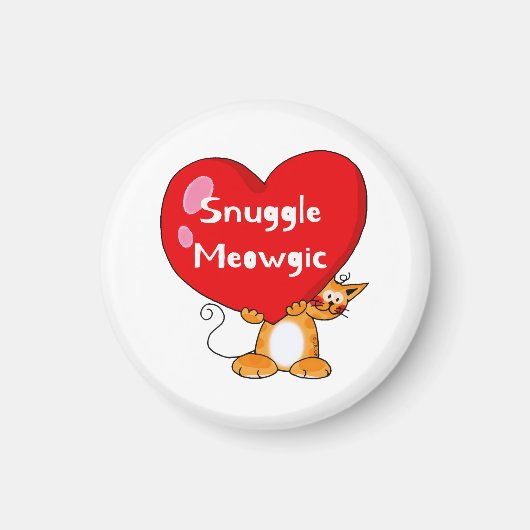 Snuggle Meowgic Funny Cat Pun Art Magneet (Voorkant)