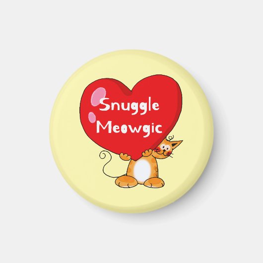 Snuggle Meowgic Funny Cat Pun Art Magneet (Voorkant)