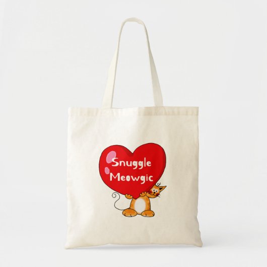 Snuggle Meowgic Funny Cat Pun Art Tote Bag (Voorkant)