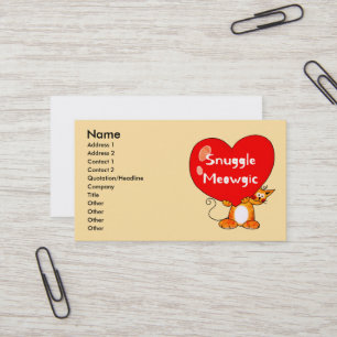 Snuggle Meowgic Funny Cat Pun Art Visitekaartje