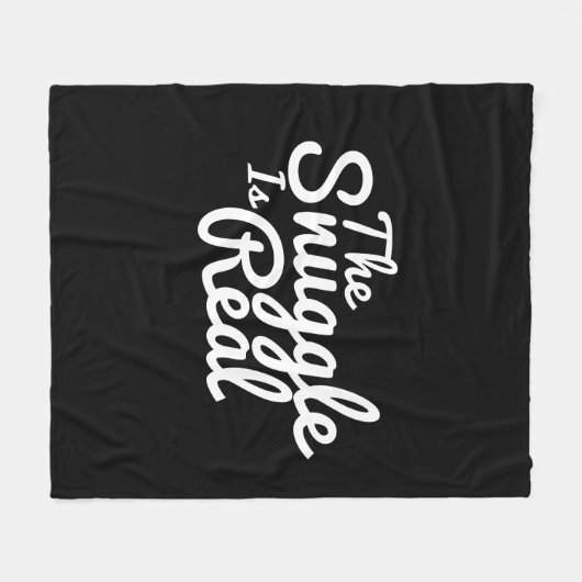 Snuggle omhoog zwart-wit fleece deken (Voorkant (Horizontaal))