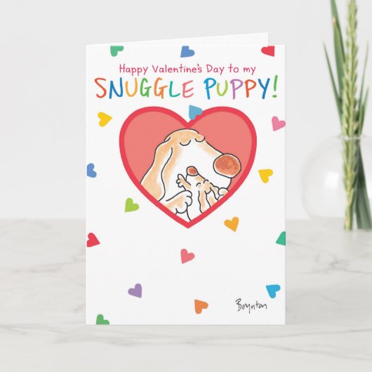 SNUGGLE PUPPY Valentijnse  door Boynton Feestdagen Kaart (Voorkant)