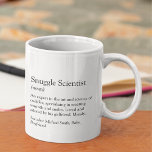 Snuggle Scientist Foto Vriendje Gift Koffiemok<br><div class="desc">Enkel wetenschapper: definitie: een expert in de kunst en wetenschap van knuffels, gespecialiseerd in het creëren van warmte en glimlachen. Voeg je namen en eventuele andere aanpassingen toe aan de tekst van deze aangepaste mok voor je vriend. U kunt elk woord tekst wijzigen en aanpassen om te zeggen wat u...</div>