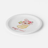 Snuggle Season Puppy in Stocking Papieren Bordje (Gekanteld)