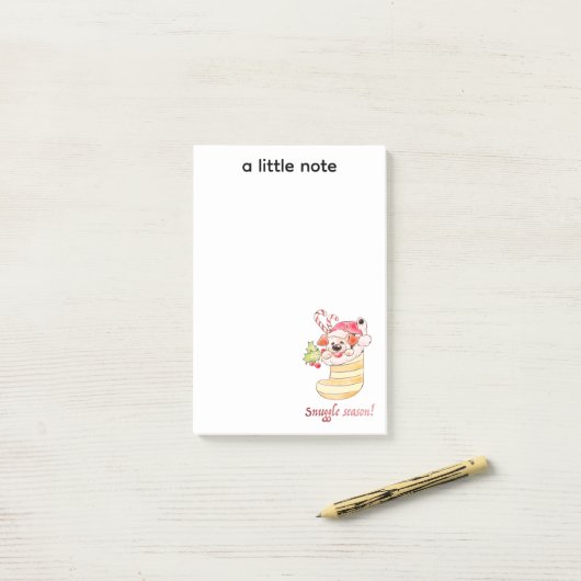 Snuggle Season Puppy in Stocking Post-it® Notes (Op bureau)